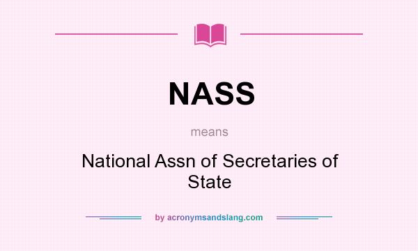 What does NASS mean? It stands for National Assn of Secretaries of State
