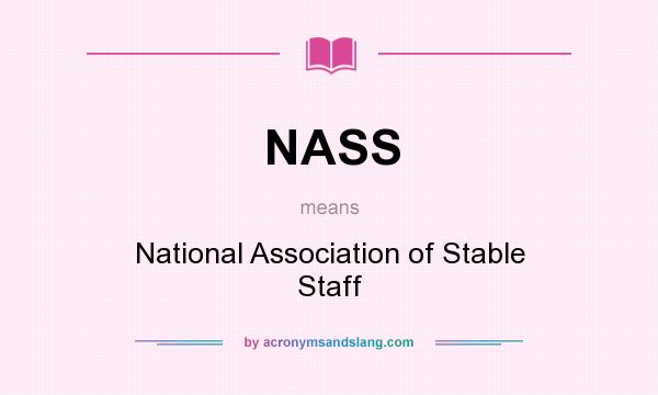 What does NASS mean? It stands for National Association of Stable Staff