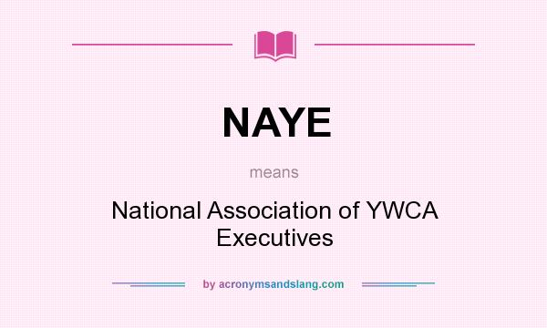 What does NAYE mean? It stands for National Association of YWCA Executives