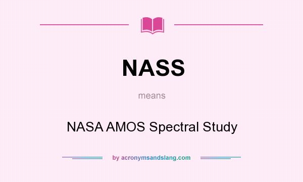 What does NASS mean? It stands for NASA AMOS Spectral Study