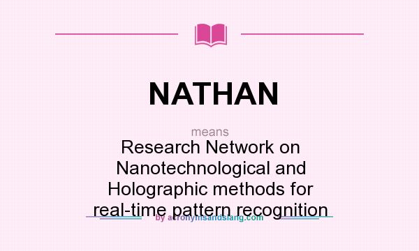 What does NATHAN mean? It stands for Research Network on Nanotechnological and Holographic methods for real-time pattern recognition