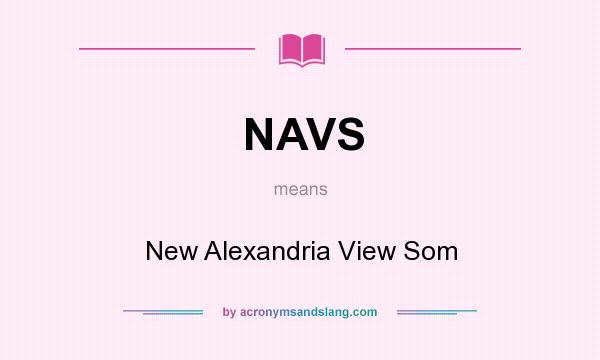 What does NAVS mean? It stands for New Alexandria View Som