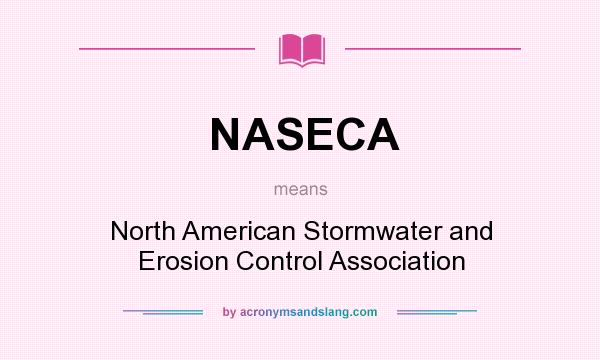 What does NASECA mean? It stands for North American Stormwater and Erosion Control Association