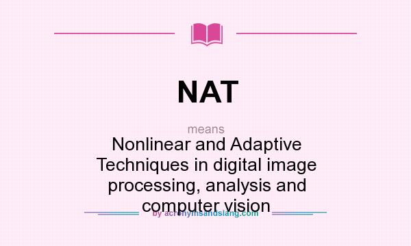 What does NAT mean? It stands for Nonlinear and Adaptive Techniques in digital image processing, analysis and computer vision
