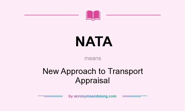 What does NATA mean? It stands for New Approach to Transport Appraisal
