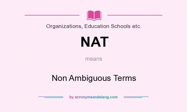 What does NAT mean? It stands for Non Ambiguous Terms