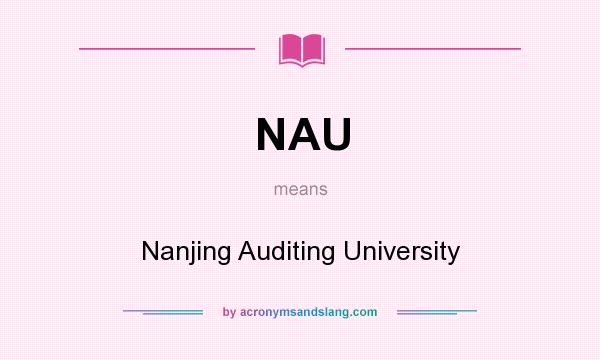 What does NAU mean? It stands for Nanjing Auditing University