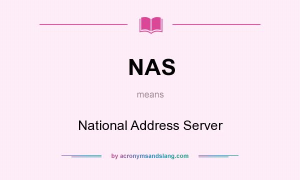 What does NAS mean? It stands for National Address Server
