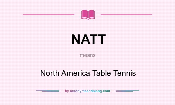 What does NATT mean? It stands for North America Table Tennis