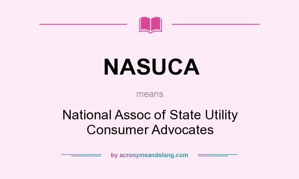 What does NASUCA mean? It stands for National Assoc of State Utility Consumer Advocates