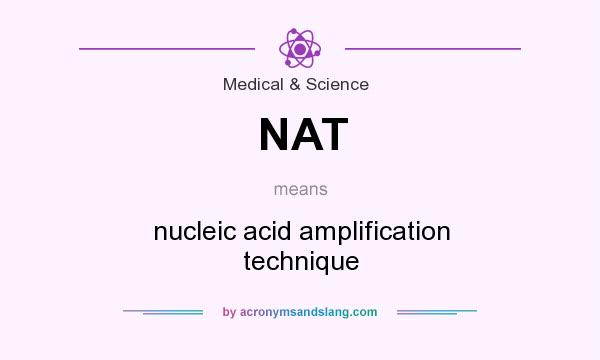 What does NAT mean? It stands for nucleic acid amplification technique
