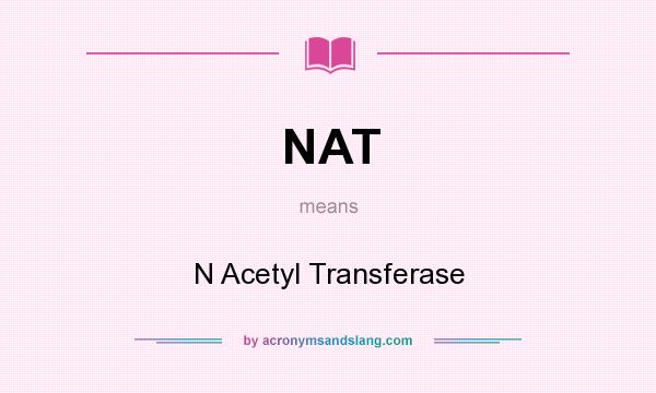 What does NAT mean? It stands for N Acetyl Transferase
