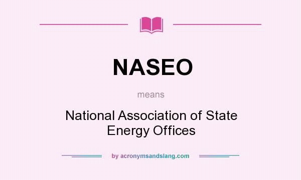 What does NASEO mean? It stands for National Association of State Energy Offices