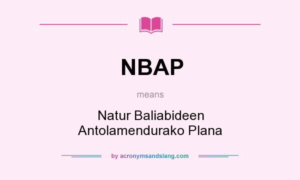 What does NBAP mean? It stands for Natur Baliabideen Antolamendurako Plana
