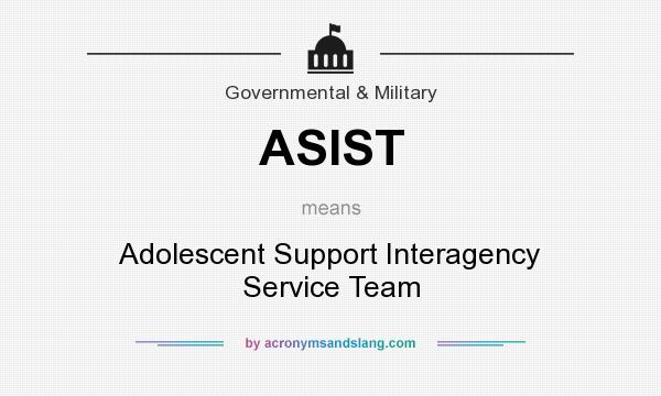 What does ASIST mean? It stands for Adolescent Support Interagency Service Team