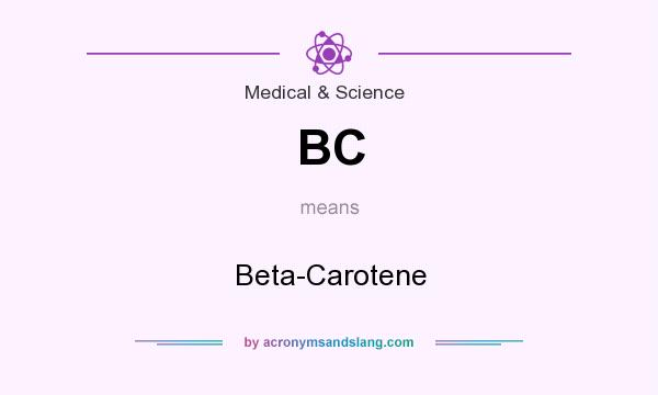 What does BC mean? It stands for Beta-Carotene