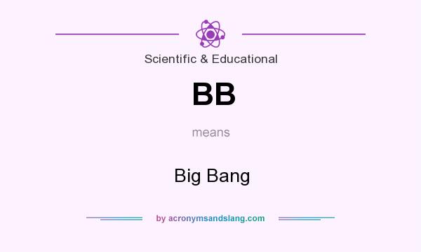 What does BB mean? It stands for Big Bang