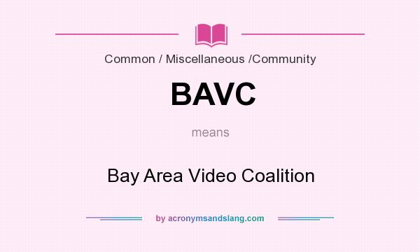 What does BAVC mean? It stands for Bay Area Video Coalition