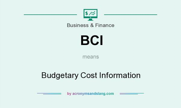 What does BCI mean? It stands for Budgetary Cost Information
