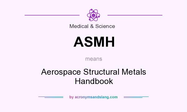 What does ASMH mean? It stands for Aerospace Structural Metals Handbook