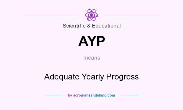 What does AYP mean? It stands for Adequate Yearly Progress