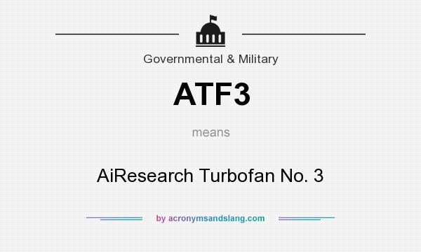 What does ATF3 mean? It stands for AiResearch Turbofan No. 3