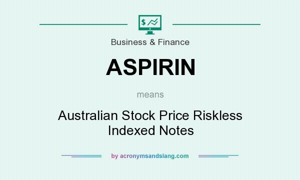 What does ASPIRIN mean? It stands for Australian Stock Price Riskless Indexed Notes
