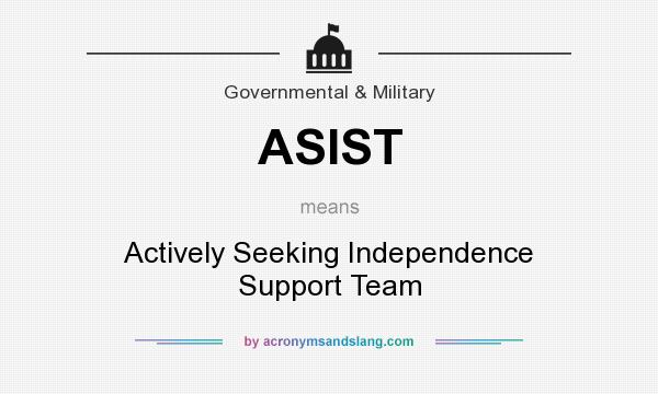 What does ASIST mean? It stands for Actively Seeking Independence Support Team