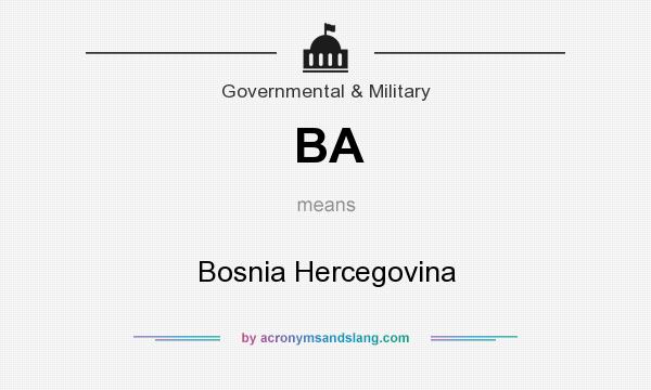 What does BA mean? It stands for Bosnia Hercegovina