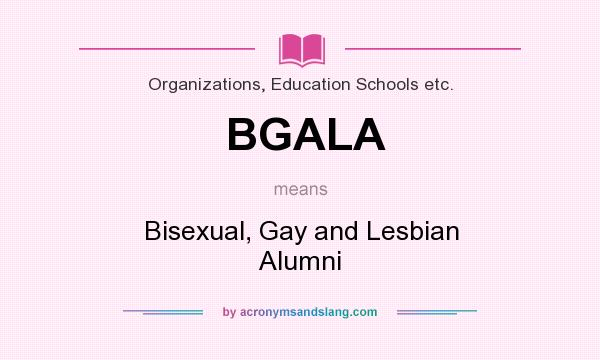 What does BGALA mean? It stands for Bisexual, Gay and Lesbian Alumni