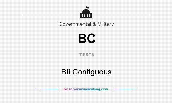 What does BC mean? It stands for Bit Contiguous