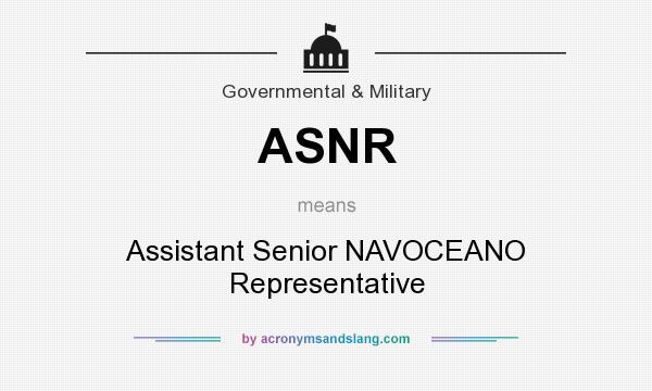 What does ASNR mean? It stands for Assistant Senior NAVOCEANO Representative