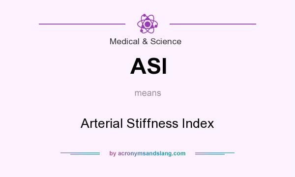 What does ASI mean? It stands for Arterial Stiffness Index