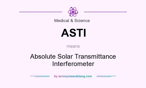 What does ASTI mean? It stands for Absolute Solar Transmittance Interferometer
