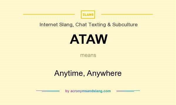 What does ATAW mean? It stands for Anytime, Anywhere