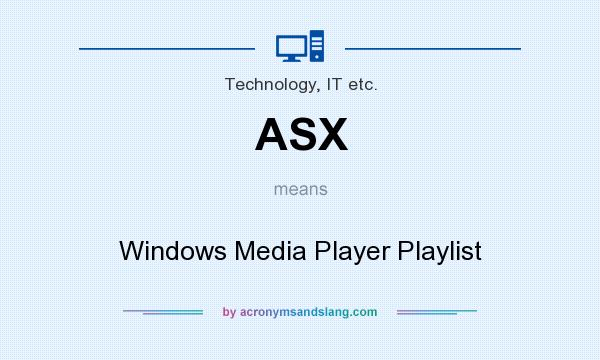 What does ASX mean? It stands for Windows Media Player Playlist