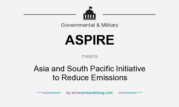 What does ASPIRE mean? It stands for Asia and South Pacific Initiative to Reduce Emissions