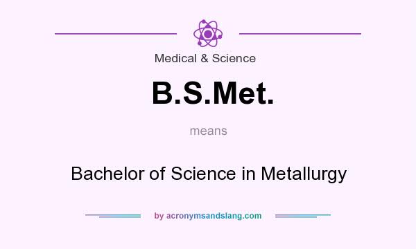 What does B.S.Met. mean? It stands for Bachelor of Science in Metallurgy
