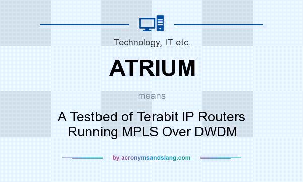 What does ATRIUM mean? It stands for A Testbed of Terabit IP Routers Running MPLS Over DWDM