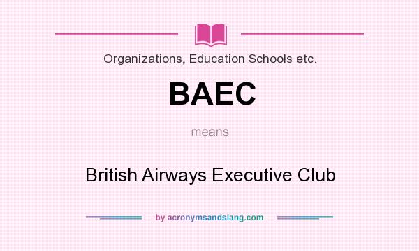 What does BAEC mean? It stands for British Airways Executive Club