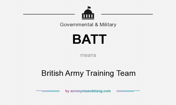 What does BATT mean? It stands for British Army Training Team