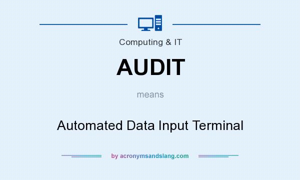 What does AUDIT mean? It stands for Automated Data Input Terminal
