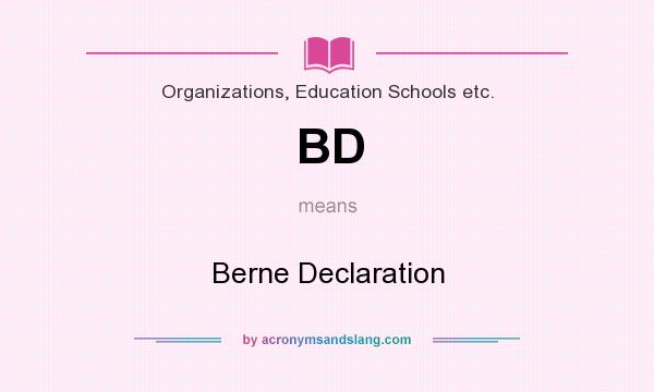 What does BD mean? It stands for Berne Declaration