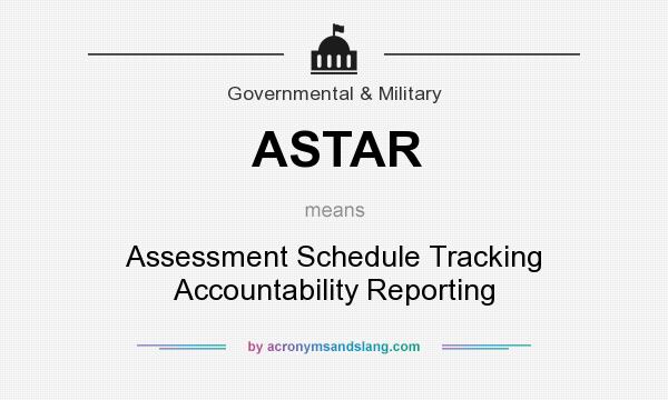 What does ASTAR mean? It stands for Assessment Schedule Tracking Accountability Reporting