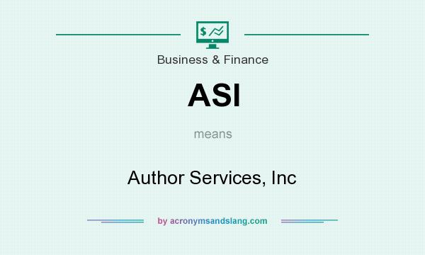 What does ASI mean? It stands for Author Services, Inc