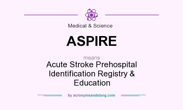 What does ASPIRE mean? It stands for Acute Stroke Prehospital Identification Registry & Education