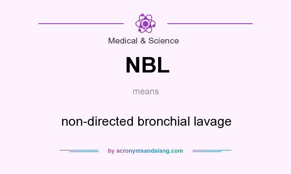What does NBL mean? It stands for non-directed bronchial lavage