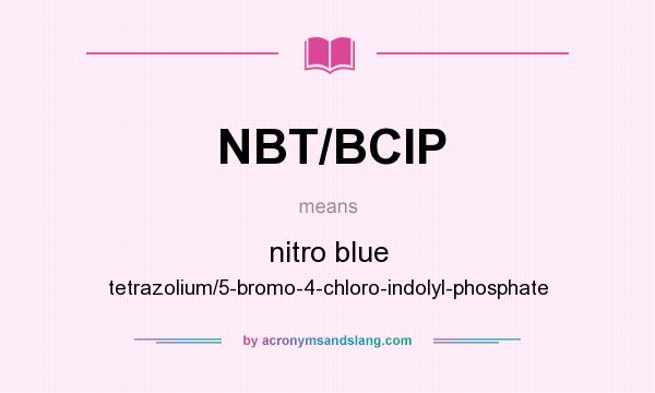 What does NBT/BCIP mean? It stands for nitro blue tetrazolium/5-bromo-4-chloro-indolyl-phosphate