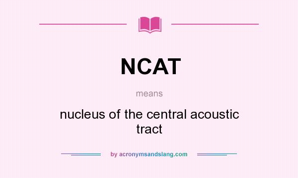 What does NCAT mean? It stands for nucleus of the central acoustic tract