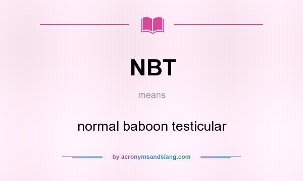 What does NBT mean? It stands for normal baboon testicular
